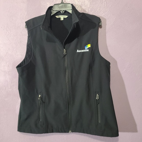 Port Authority Womens Black Semi Fitted Soft Shell‎ Logo Vest Size XXL Fits XL - Picture 4 of 7
